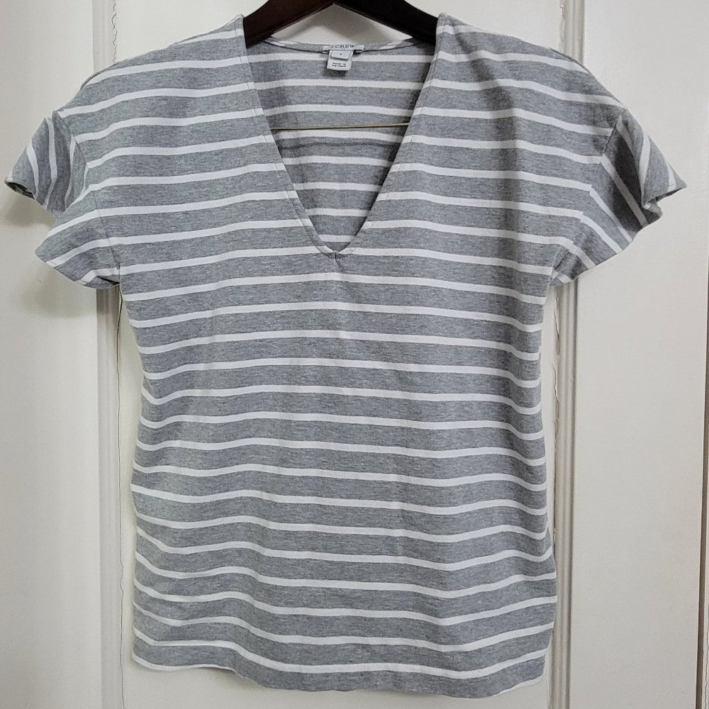 Striped short-sleeve J. Crew top, size S